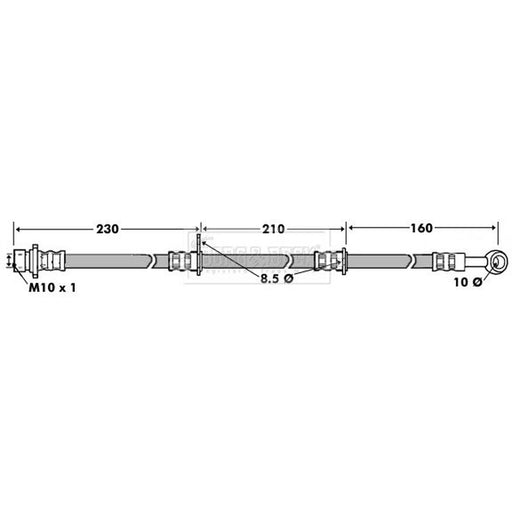 Borg & Beck Brake Hydraulic Hose Line Front Right BBH7449