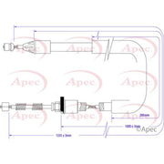 Apec Handbrake Cable Left Rear fits Renault Clio 1998-2016 1.2 1.4 1.5 1.6