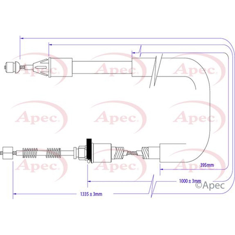 Apec Handbrake Cable Left Rear fits Renault Clio 1998-2016 1.2 1.4 1.5 1.6