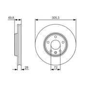 Bosch 2 x Vented Brake Discs