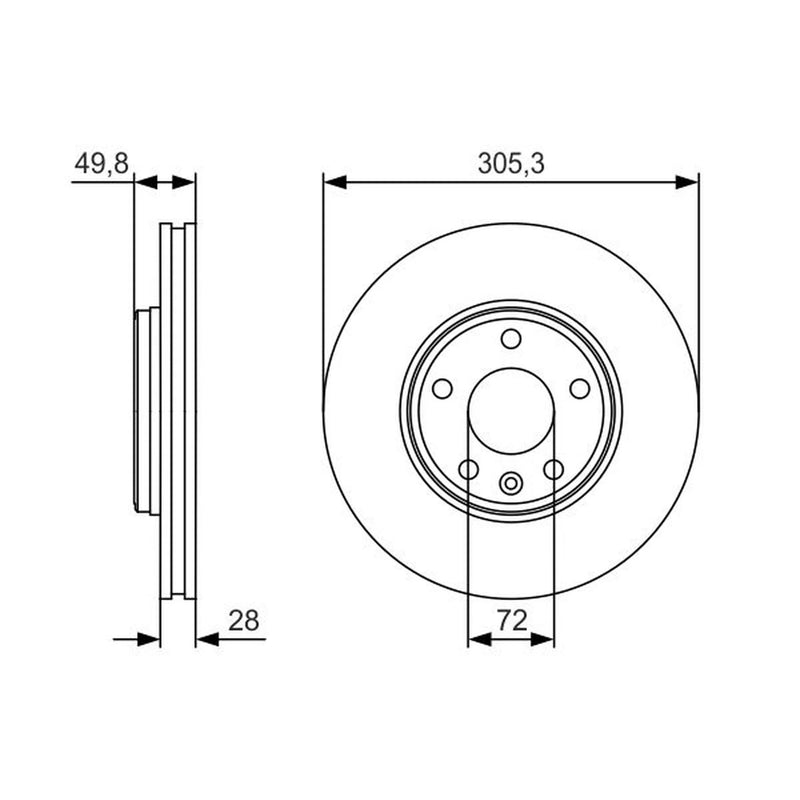Bosch 2 x Vented Brake Discs