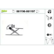 Valeo Electric Window Regulator Lifter Left Rear 861196