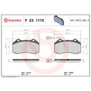 Brembo 4 x Front Brake Pad Set fits Abarth Grande Punto 2007-2010 1.4