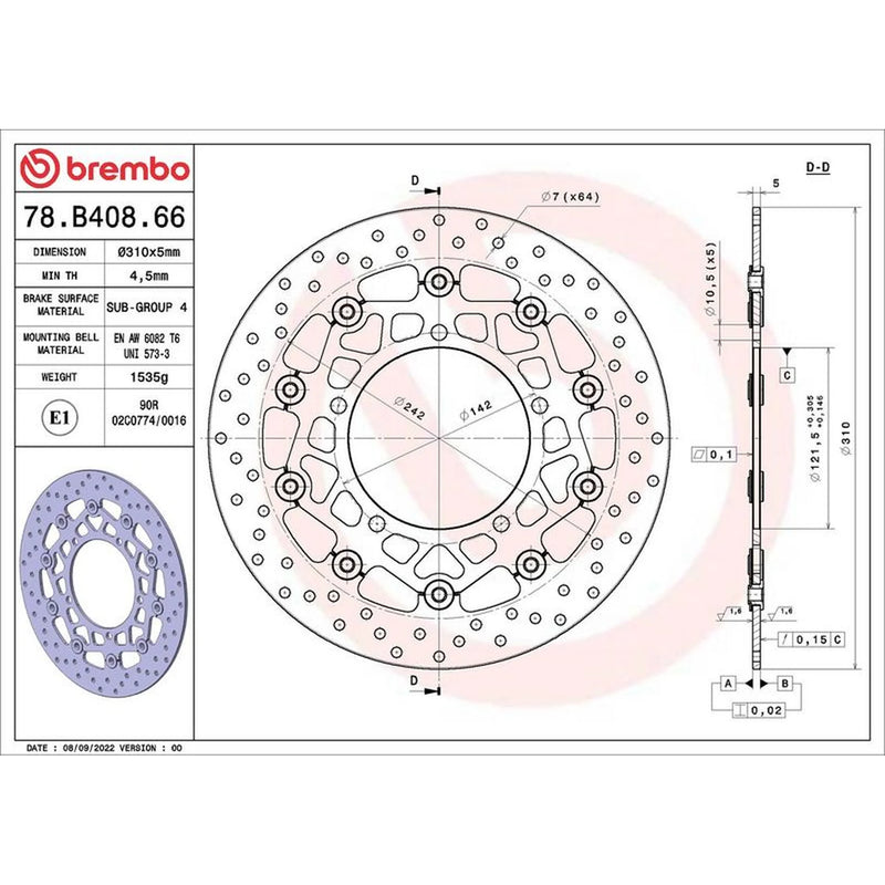 Brembo Front Floating Brake Disc & Rear Floating Brake Di fits Suzuki Gsf Bandit