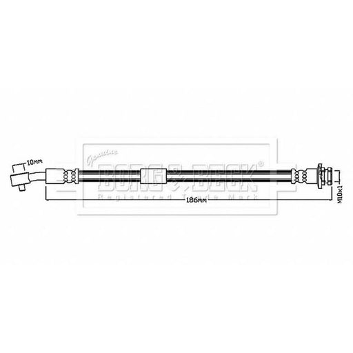 Borg & Beck Brake Hydraulic Hose Line outer BBH8873