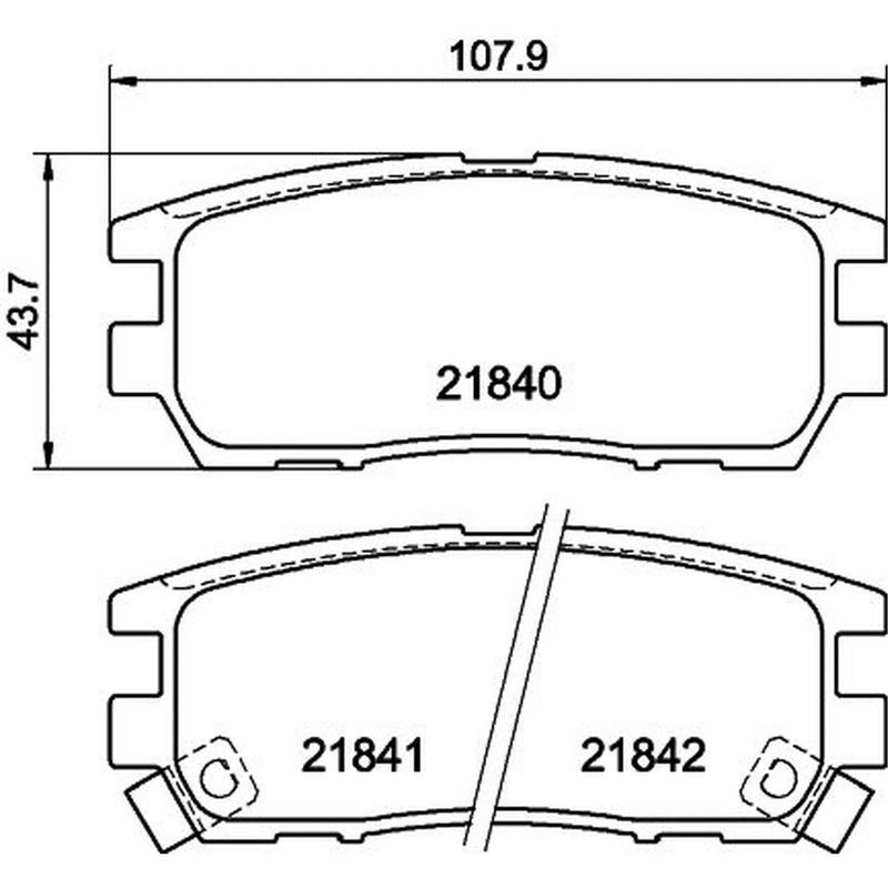 DON Rear Brake Pad Set fits Mitsubishi Delica / Space Gear 1994-2006 2.5 2.8