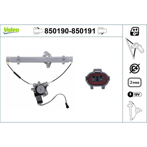 Valeo Electric Window Regulator Lifter Right Front 850191