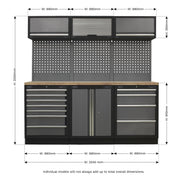 Sealey Superline Pro 2.0m Storage System Wood Worktop APMSSTACK07W Sealey - Dynamic Drive