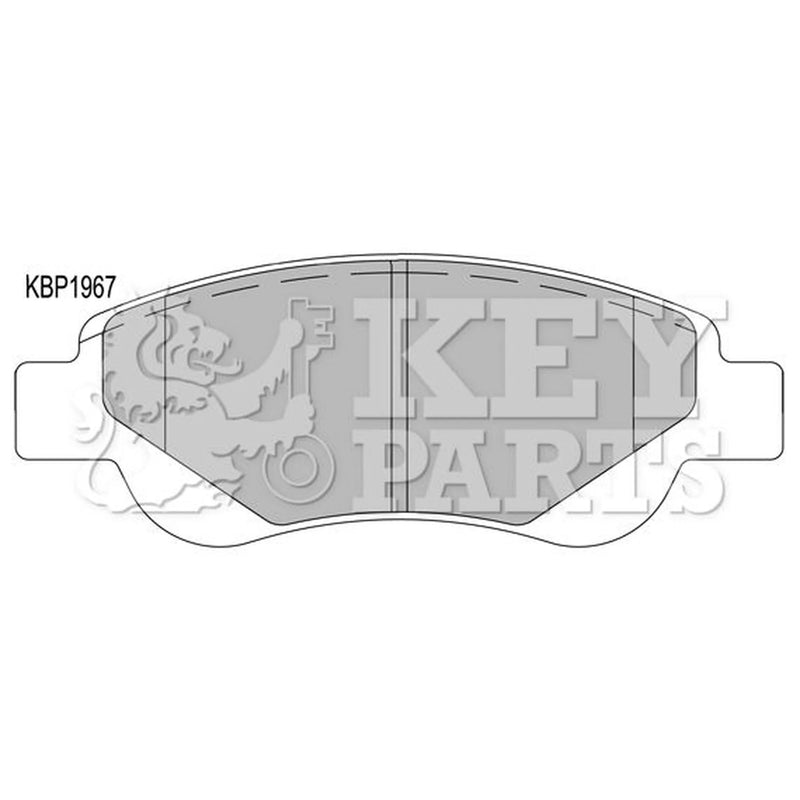 Key Parts 4 x Front Brake Pad Set fits Citroën C1 2005-2014 1.0 1.4