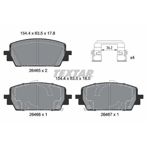 Textar Front Brake Pad Set 2646501
