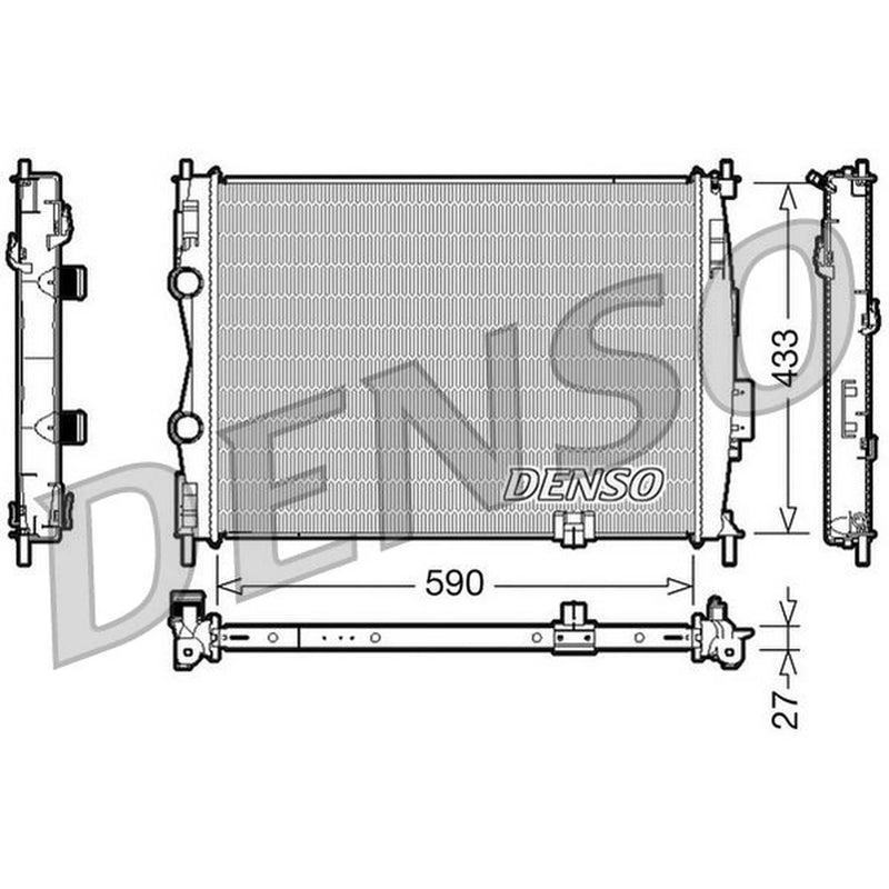 Denso Engine Radiator fits Nissan Qashqai I 2007-2013 1.6 2.0