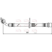 Apec Brake Hydraulic Hose Line Front Left fits Toyota Rav 4 2000-2005 1.8 2.0
