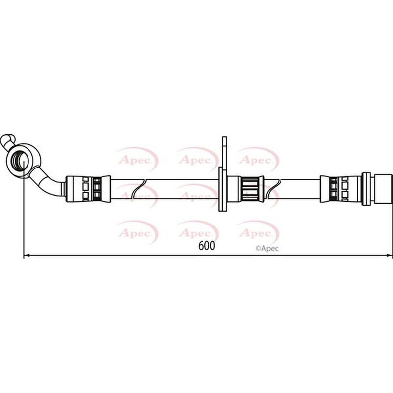 Apec Brake Hydraulic Hose Line Front Left fits Toyota Rav 4 2000-2005 1.8 2.0