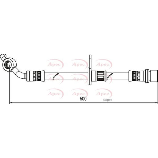 Apec Brake Hydraulic Hose Line Front Left fits Toyota Rav 4 2000-2005 1.8 2.0