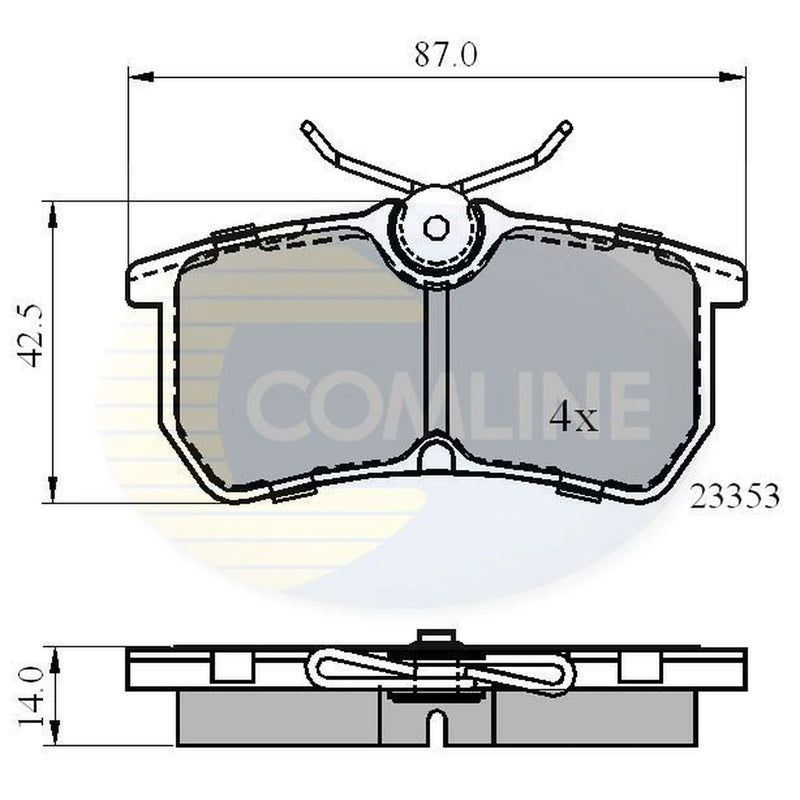 Comline 4 x Rear Brake Pad Set fits Ford Fiesta 2010-2017 1.6