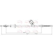 Apec Handbrake Cable Right Rear fits Jeep Cherokee 2001-2008 2.4 2.5 2.8 3.7