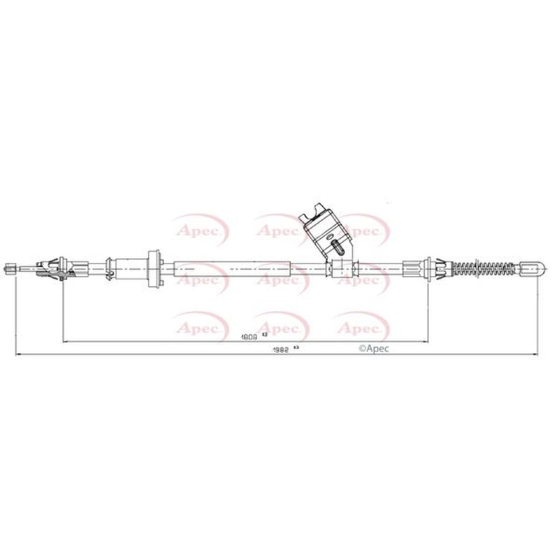 Apec Handbrake Cable Right Rear fits Jeep Cherokee 2001-2008 2.4 2.5 2.8 3.7