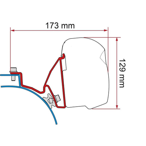 Fiamma VW T5/T6 California Bracket Kit for F43 Awning - Deep Black Fiamma - UK Camping And Leisure