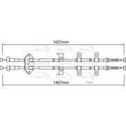 Apec Handbrake Cable Left Rear fits Mazda 6 2007-2013 1.8 2.0 2.2 2.5