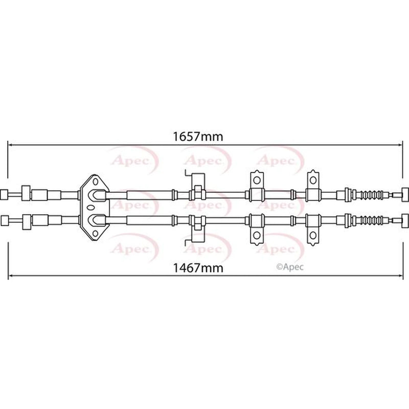 Apec Handbrake Cable Right Rear CAB1276