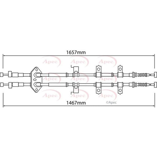 Apec Handbrake Cable Right Rear CAB1276