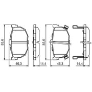 Bosch Front & Rear Pads fits Hyundai Coupe II 2001-2009 1.6 2.0 2.7