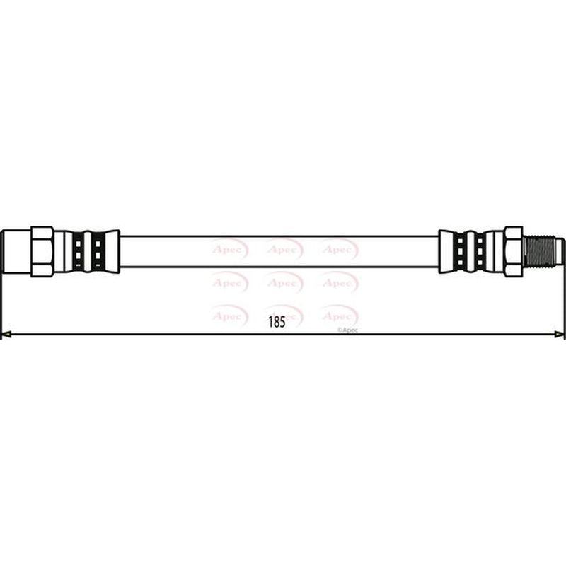 Apec Brake Hydraulic Hose Line Rear fits Audi 200 C2 1979-1982 2.1