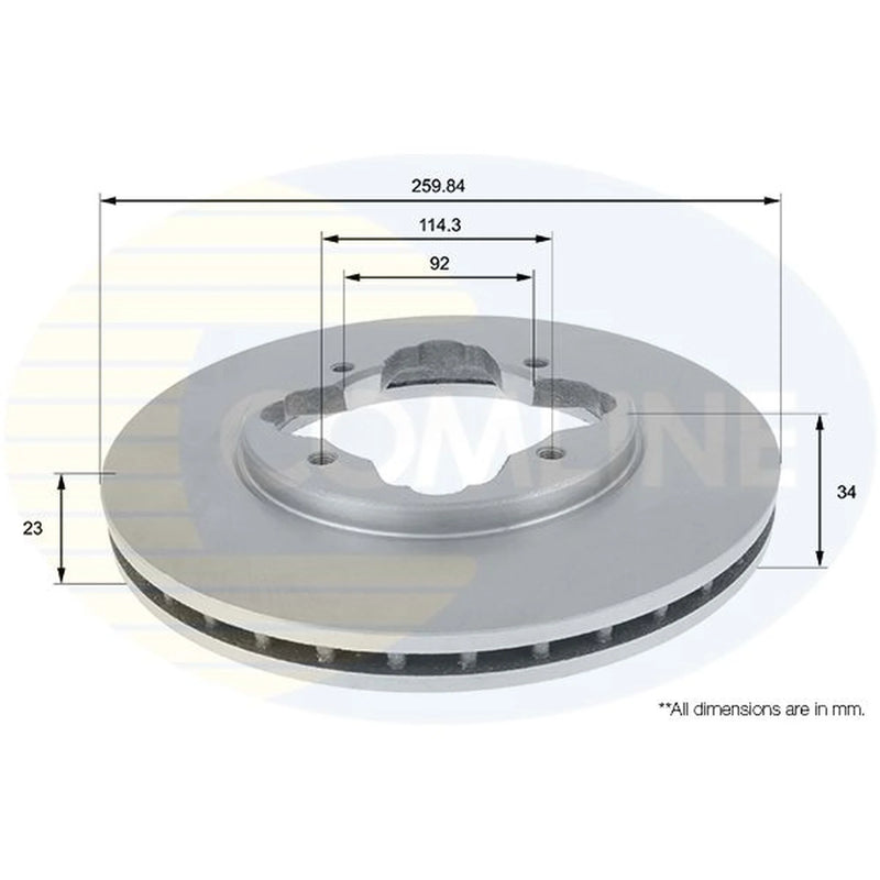 Comline Front & Rear Brake Discs & Pads fits Honda Civic VII 2001-2005 1.6
