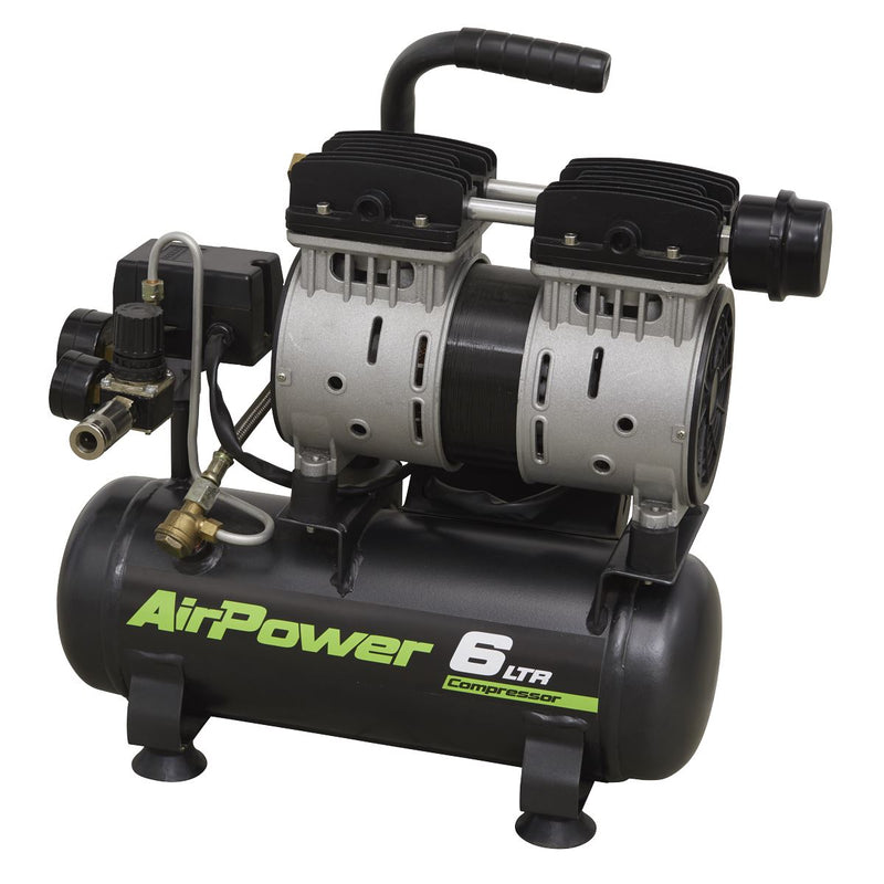 Sealey Low Noise Air Compressor 6L Direct Drive 0.7hp SAC0607S Sealey - Dynamic Drive