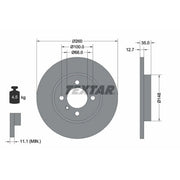 Textar 2 x Solid Front Brake Discs 92026400