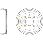 NAPA Brake Drum Assembly Rear fits Audi A2 2001-2005 1.2