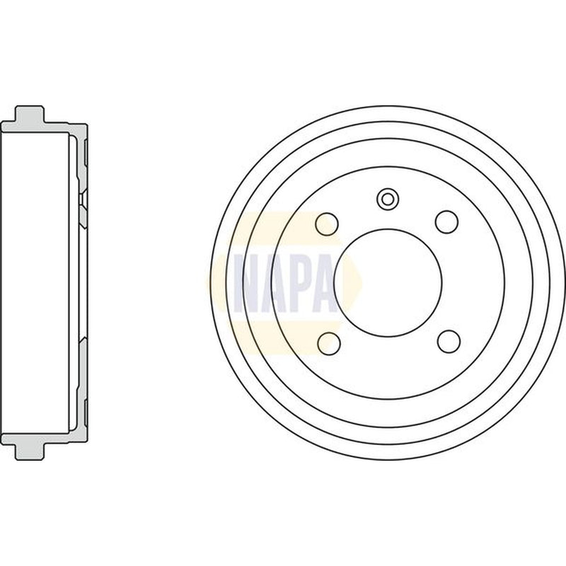 NAPA Brake Drum Assembly Rear fits Audi A2 2001-2005 1.2
