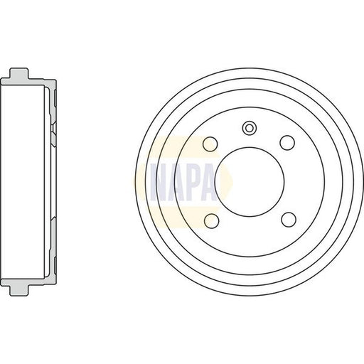 NAPA Brake Drum Assembly Rear fits Audi A2 2001-2005 1.2