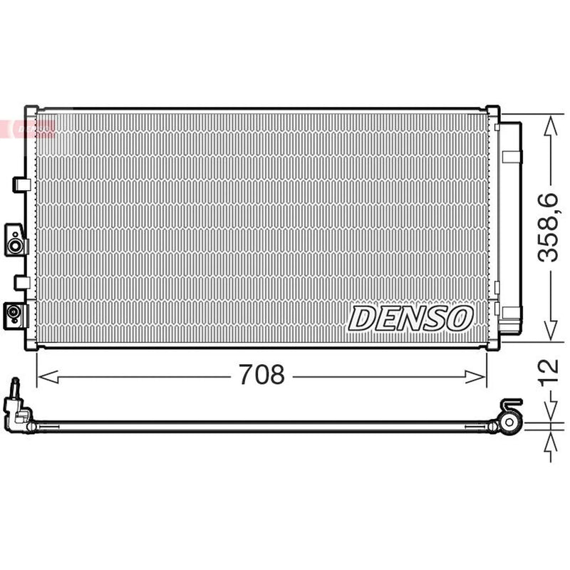 Denso Air Conditioning Condenser fits Ford Focus IV 2018-2025 1.0 1.5