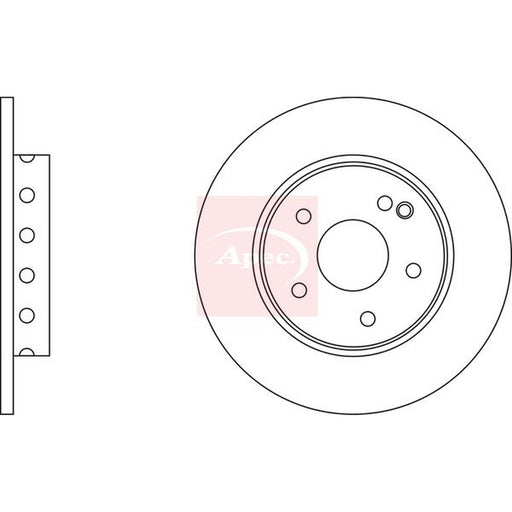 Apec 2 x Solid Brake Discs fits Mercedes-Benz C-Class 1993-2000 202.018 202.125