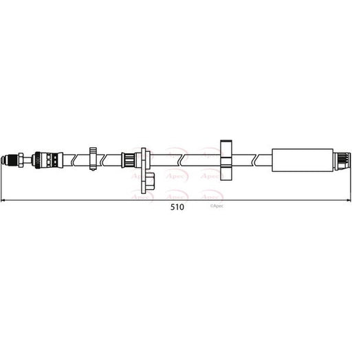 Apec Brake Hydraulic Hose Line Front fits Citroën Dispatch II 2007-2016 1.6 2.0