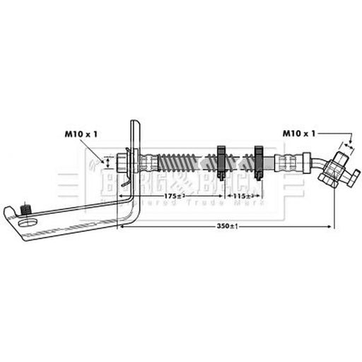 Borg & Beck Brake Hydraulic Hose Line Left BBH6804