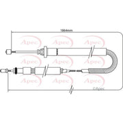Apec Handbrake Cable Right Rear fits Citroën Xsara Picasso 1999-2011 1.6