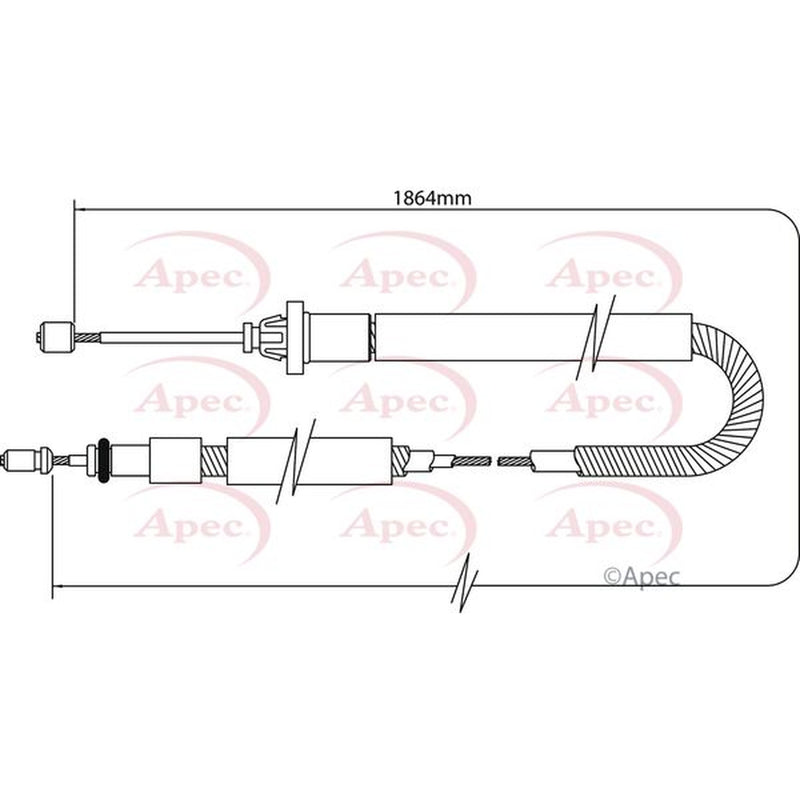 Apec Handbrake Cable Right Rear fits Citroën Xsara Picasso 1999-2011 1.6
