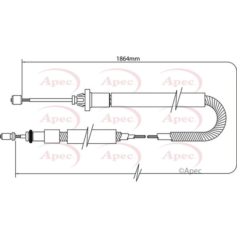 Apec Handbrake Cable Right Rear CAB1081