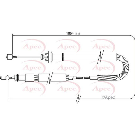Apec Handbrake Cable Right Rear fits Citroën Xsara Picasso 1999-2011 1.6