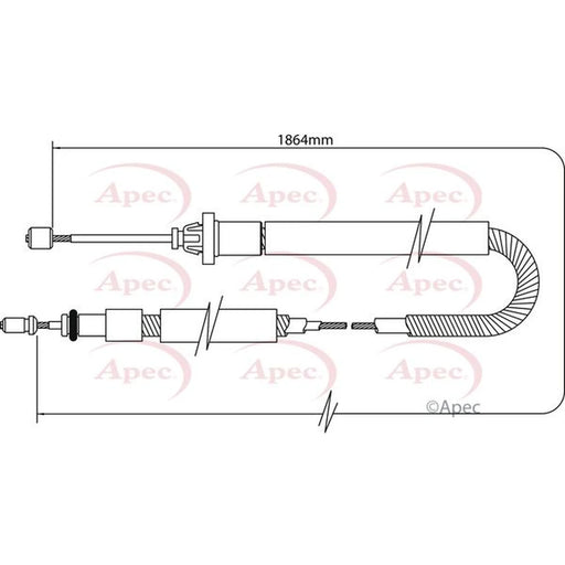 Apec Handbrake Cable Right Rear CAB1081