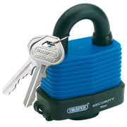 Draper Laminated Steel Padlock and 2 Keys with Hardened Steel Shackle and Bumper Draper - Dynamic Drive