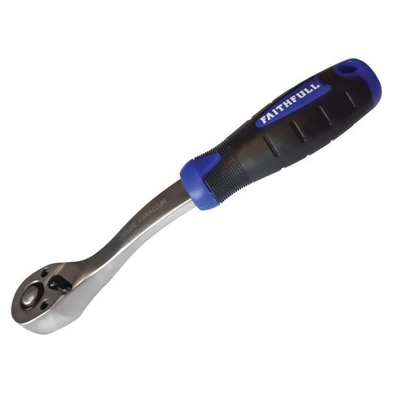 Faithfull Ratchet Handle Quick-Release 72 Teeth 1/4in Drive Faithfull - Town Tools