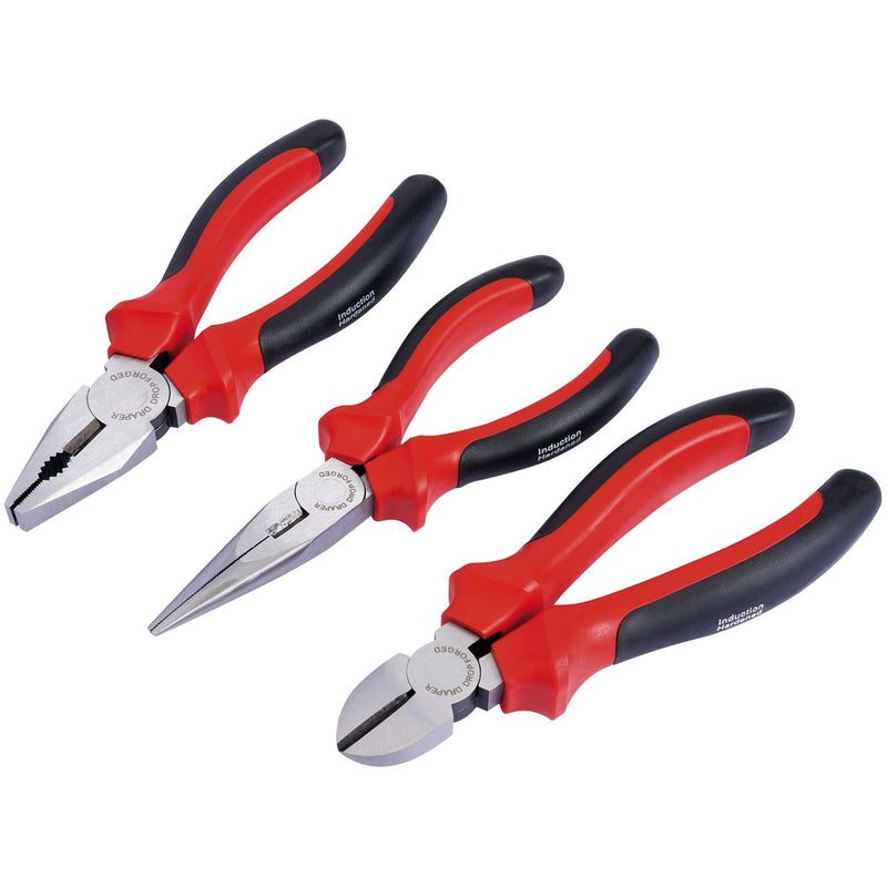 Draper Plier Set With Soft Grip Handles, 160mm (3 Piece) 68001 Draper - Dynamic Drive