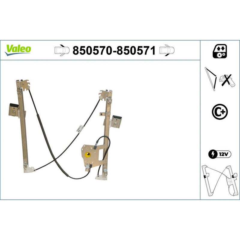 Valeo Electric Window Regulator Lifter Right Front 850571