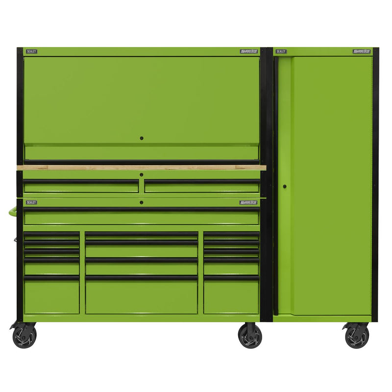 Superline PRO Black Edition Mobile Trolley Wooden Worktop Hutch 2 Drawer Riser Superline Pro - Dynamic Drive