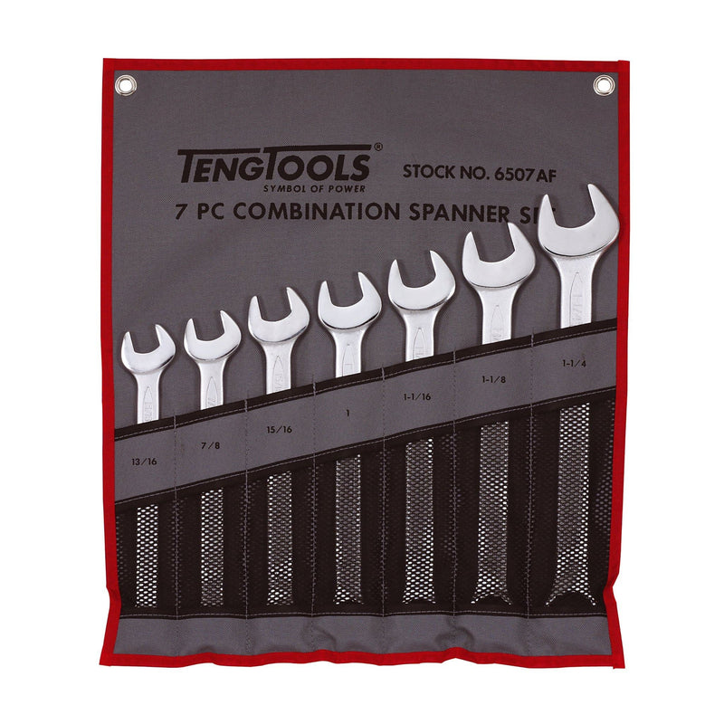 Teng Tools Combination Spanner Set 13/16"-1 1/4" Tool Roll 7 Pieces Teng Tools - Dynamic Drive