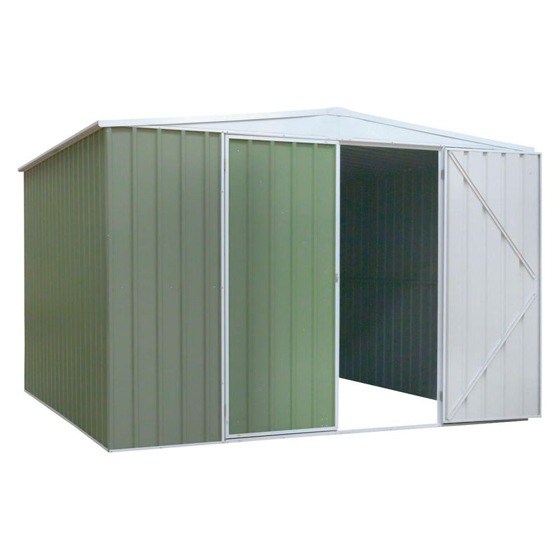 Dellonda Galvanised Steel Metal Garden Shed - Green Dellonda - Dynamic Drive