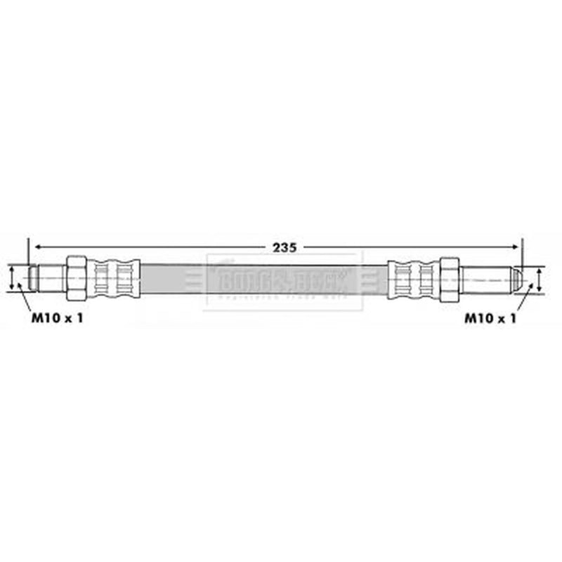 Borg & Beck Brake Hydraulic Hose Line Rear BBH6717
